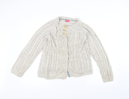 Lily & dan Girls White  Knit Jacket Coatigan Size 11-12 Years