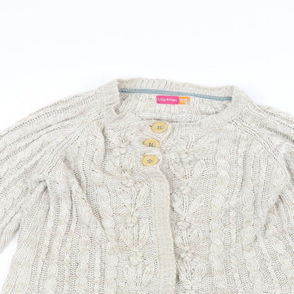 Lily & dan Girls White  Knit Jacket Coatigan Size 11-12 Years