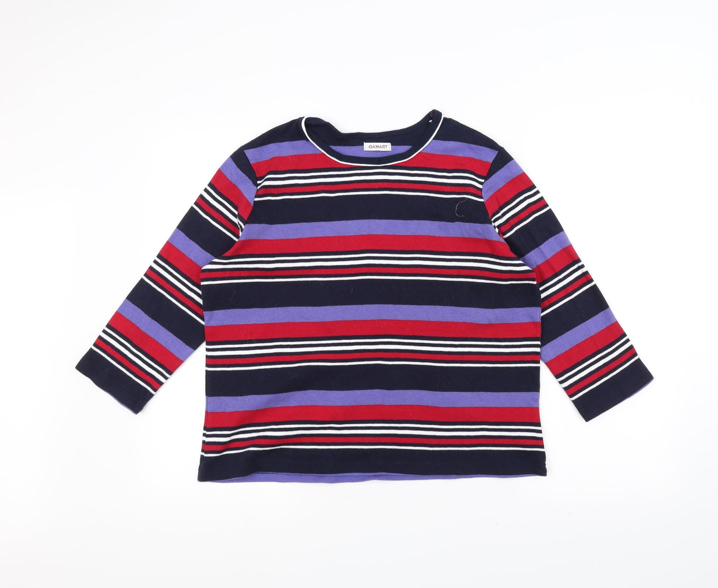 Damart Womens Purple Striped  Pullover Jumper Size 14