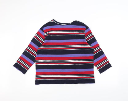 Damart Womens Purple Striped  Pullover Jumper Size 14