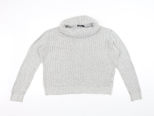 Boohoo Womens Grey  Knit Pullover Jumper Size M