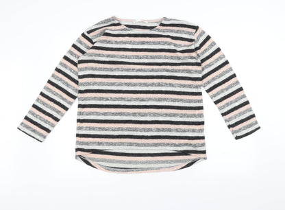 Sfera Womens Pink Striped  Pullover Jumper Size M