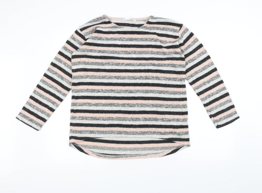Sfera Womens Pink Striped  Pullover Jumper Size M