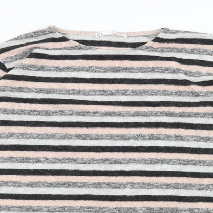 Sfera Womens Pink Striped  Pullover Jumper Size M