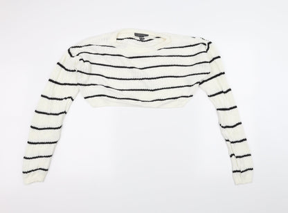 Primark Womens White  Knit Pullover Jumper Size XS