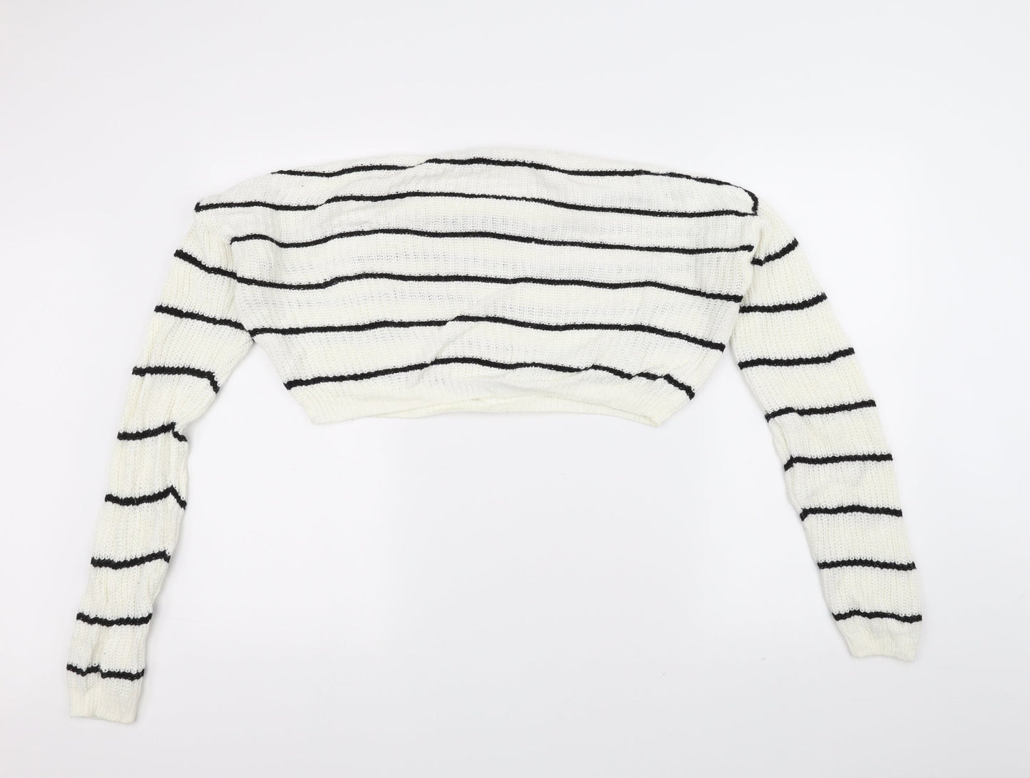 Primark Womens White  Knit Pullover Jumper Size XS