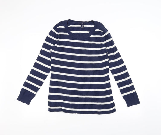 Gap Mens Blue Striped  Pullover Jumper Size M