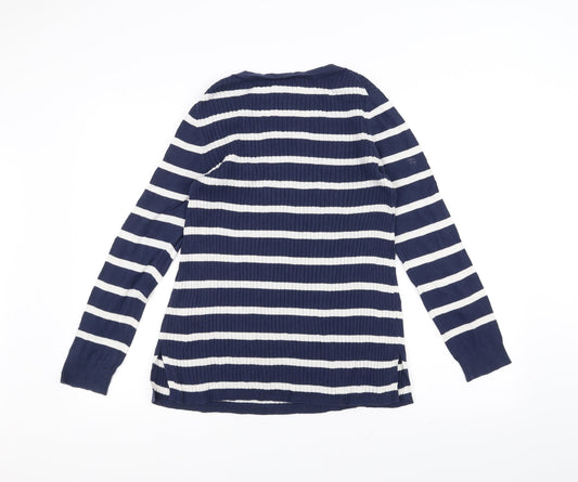 Gap Mens Blue Striped  Pullover Jumper Size M