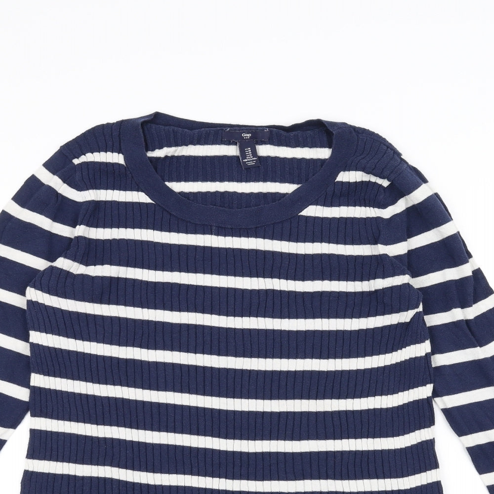 Gap Mens Blue Striped  Pullover Jumper Size M