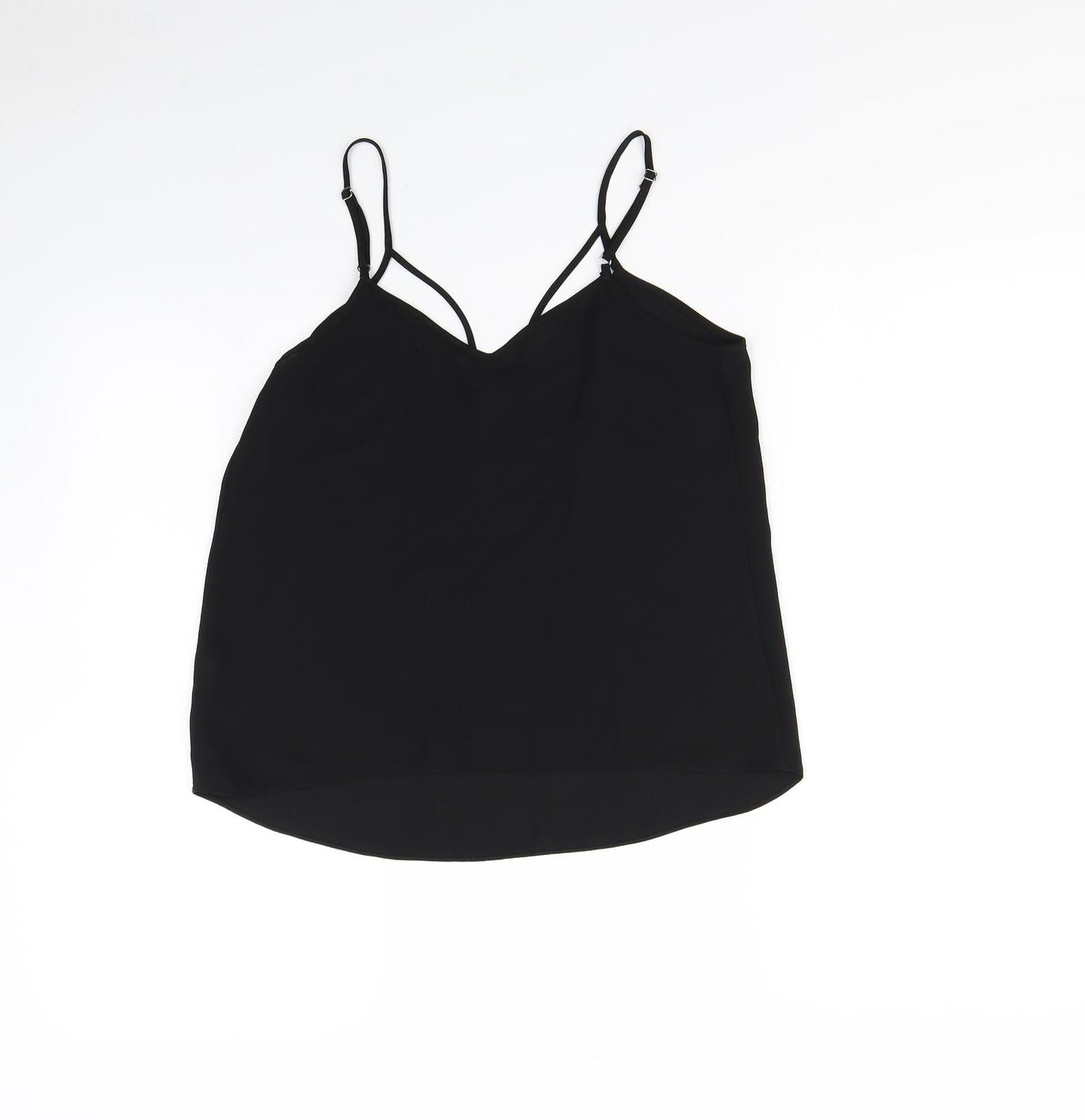 Womens UK Size 8 River Island Black Basic Tank