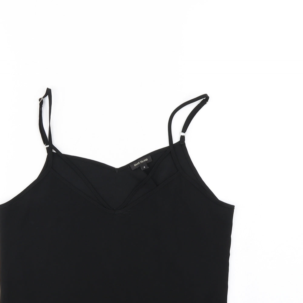 Womens UK Size 8 River Island Black Basic Tank