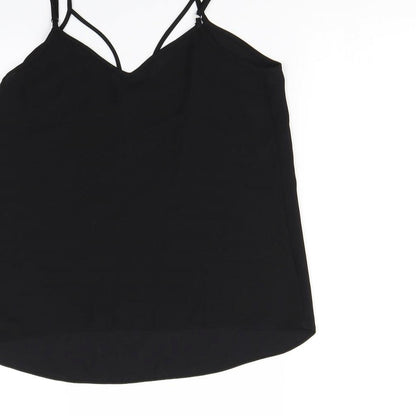 Womens UK Size 8 River Island Black Basic Tank