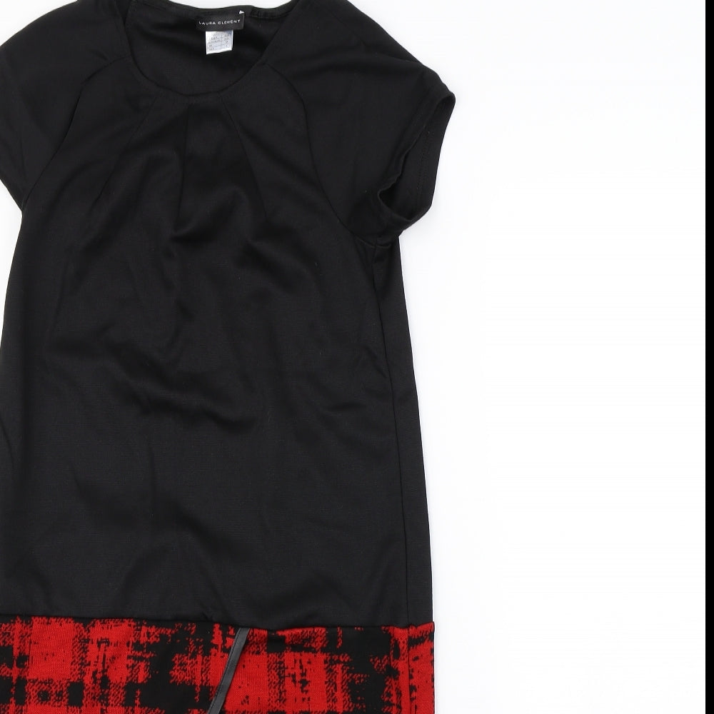 Laura Clément Womens Black Herringbone  Shift  Size 6