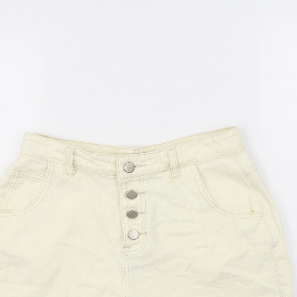 In the Style Womens Ivory   Cut-Off Shorts Size 8