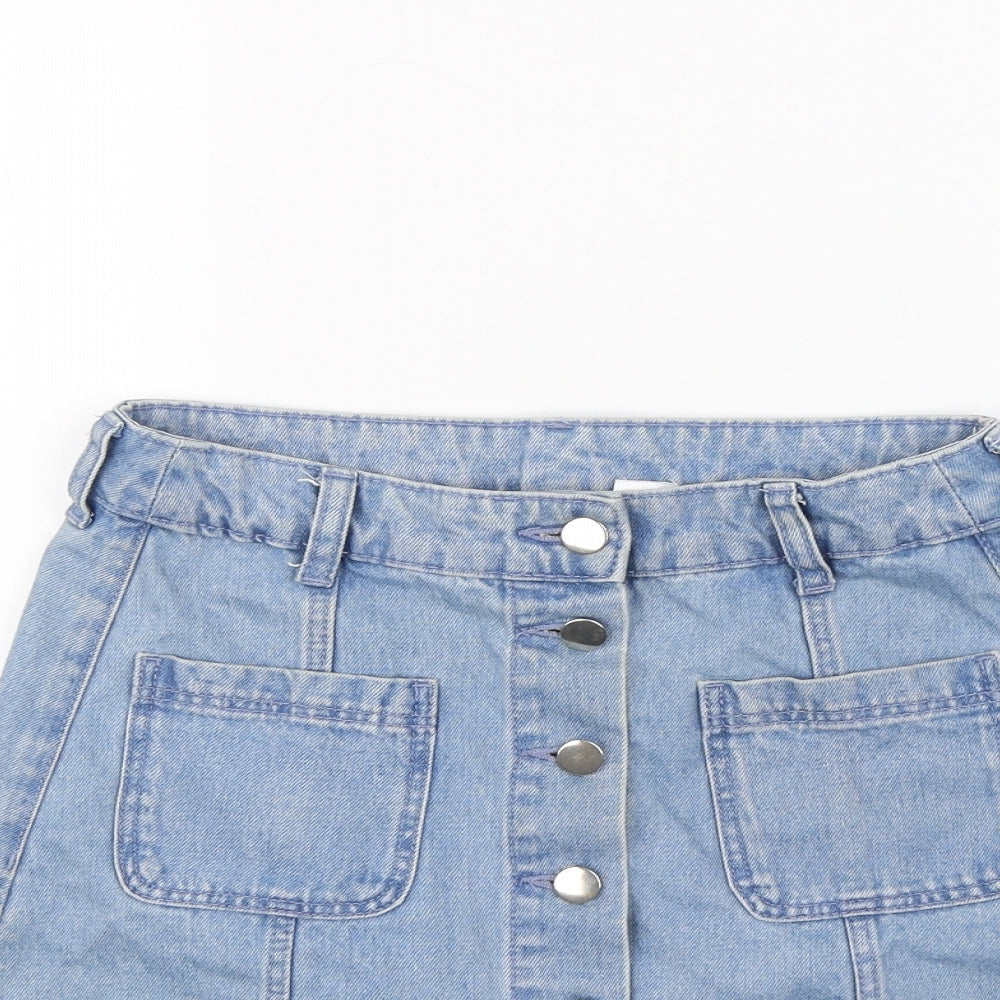 H&M Womens Blue   Mini Skirt Size 8