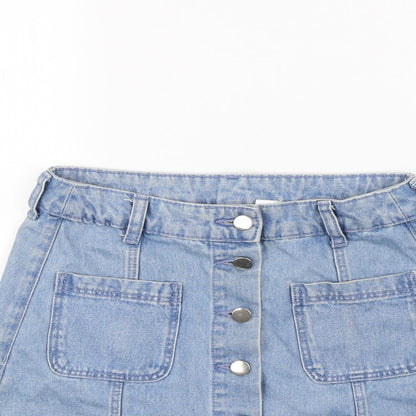 H&M Womens Blue   Mini Skirt Size 8