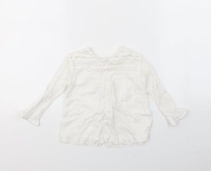 Zara Girls White   Basic Blouse Size 2 Years