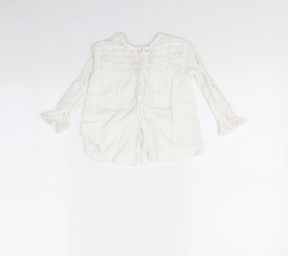 Zara Girls White   Basic Blouse Size 2 Years