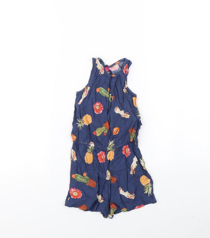 NEXT Girls Black Spotted  Playsuit One-Piece Size 4 Years  - Fruit