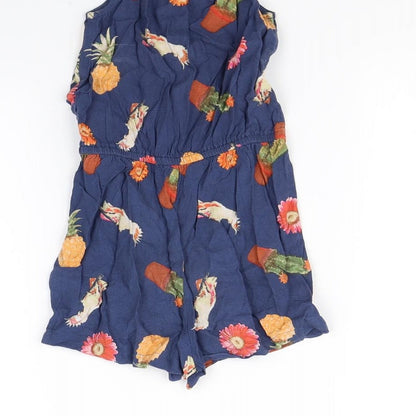 NEXT Girls Black Spotted  Playsuit One-Piece Size 4 Years  - Fruit