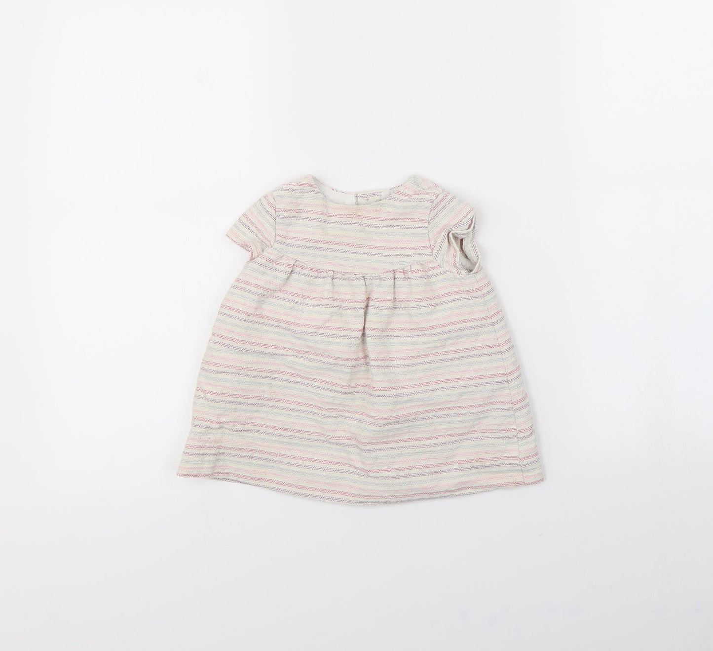 Zara Baby White Striped  Fit & Flare  Size 9-12 Months
