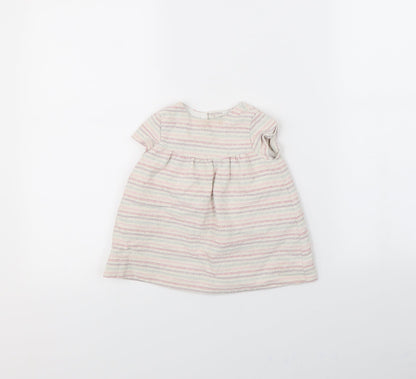 Zara Baby White Striped  Fit & Flare  Size 9-12 Months