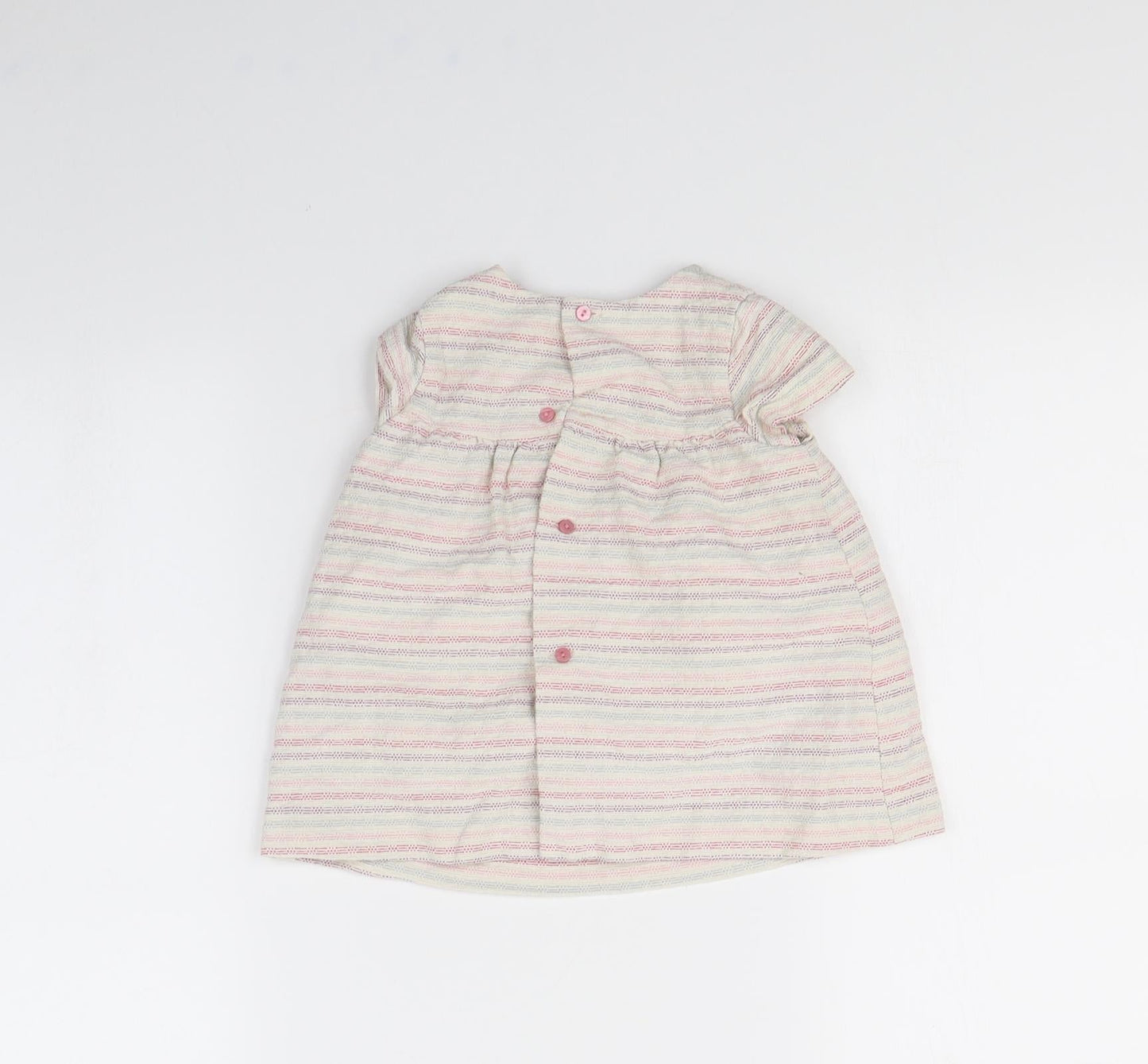 Zara Baby White Striped  Fit & Flare  Size 9-12 Months