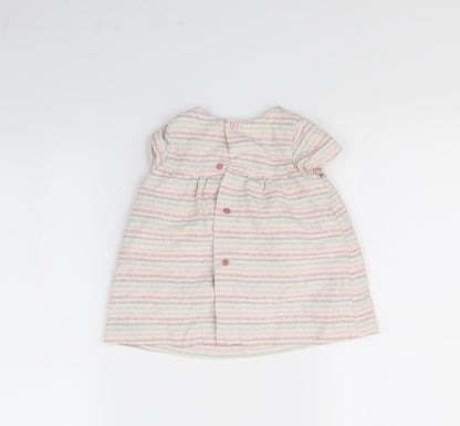 Zara Baby White Striped  Fit & Flare  Size 9-12 Months