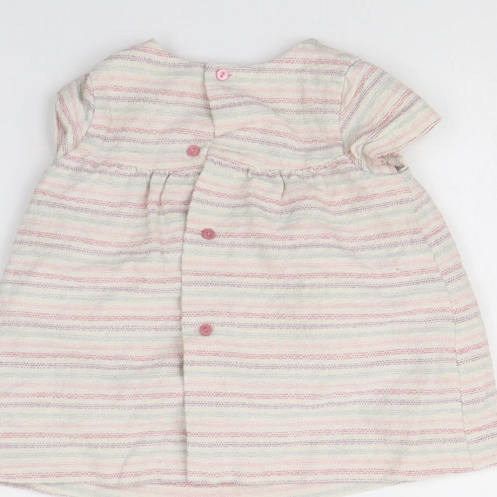 Zara Baby White Striped  Fit & Flare  Size 9-12 Months