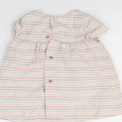 Zara Baby White Striped  Fit & Flare  Size 9-12 Months