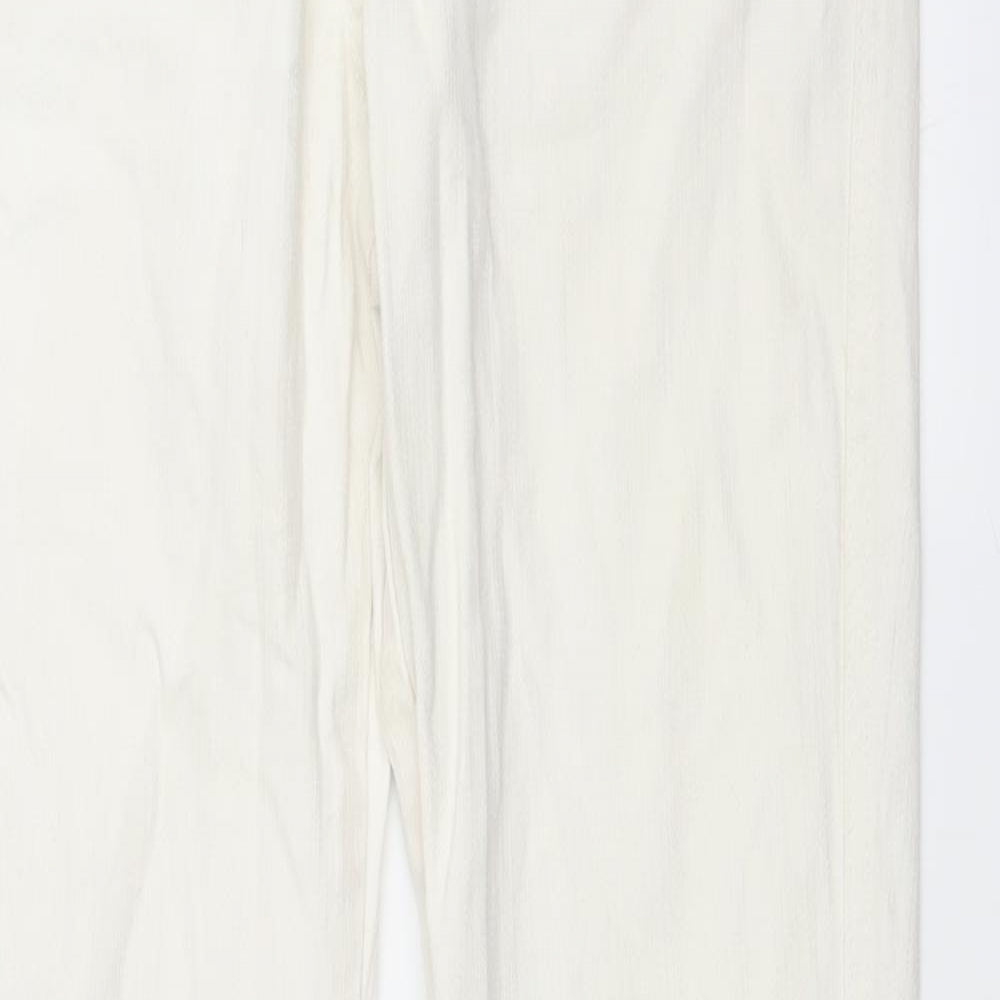 Denim & Co. Womens White  Denim Straight Jeans Size 12 L30 in