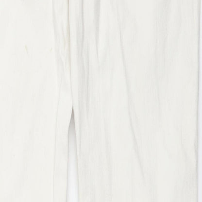 Denim & Co. Womens White  Denim Straight Jeans Size 12 L30 in