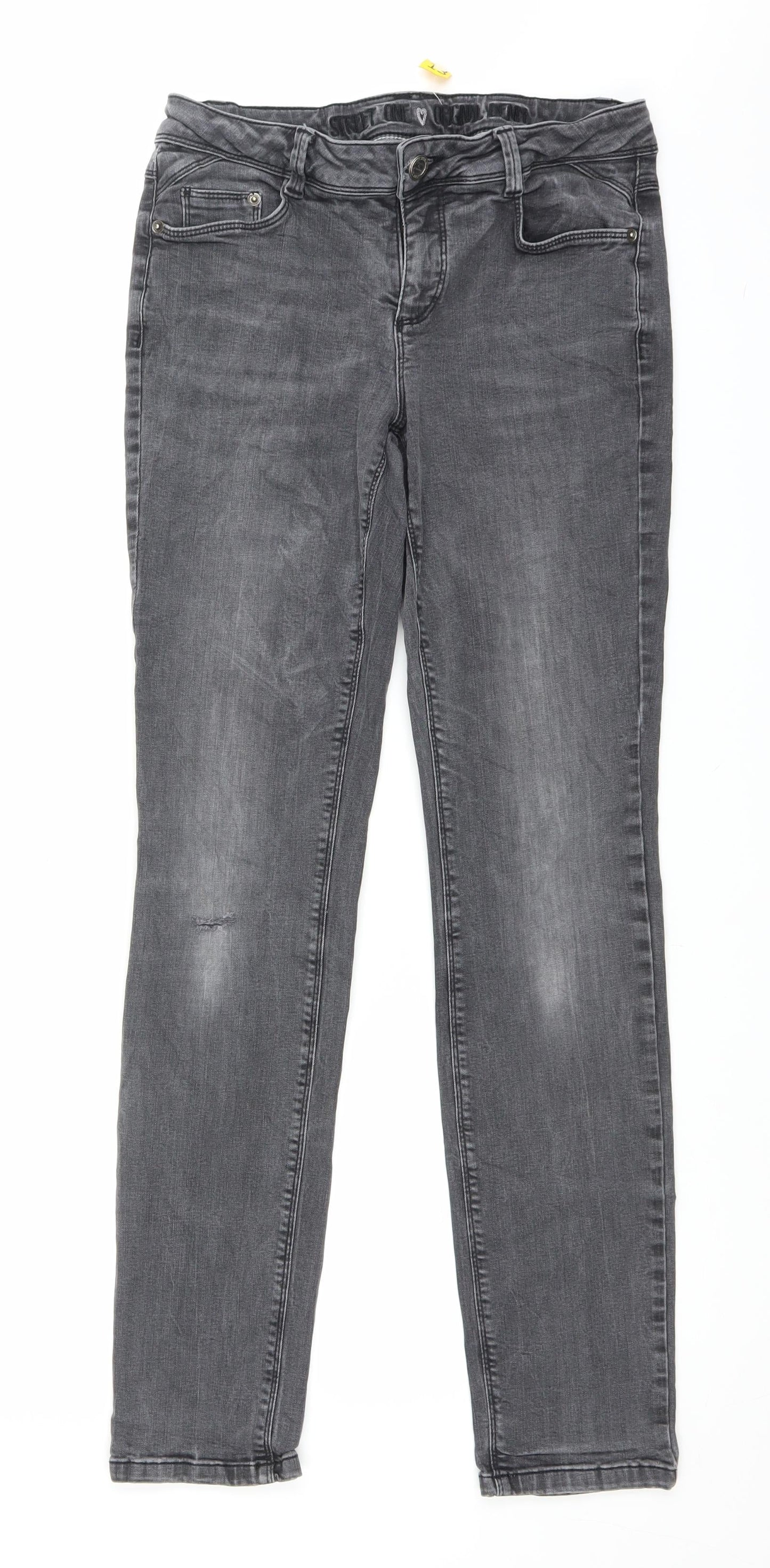 Womens UK Size 29 in Street One Regular Fit Straight Grey Jeans