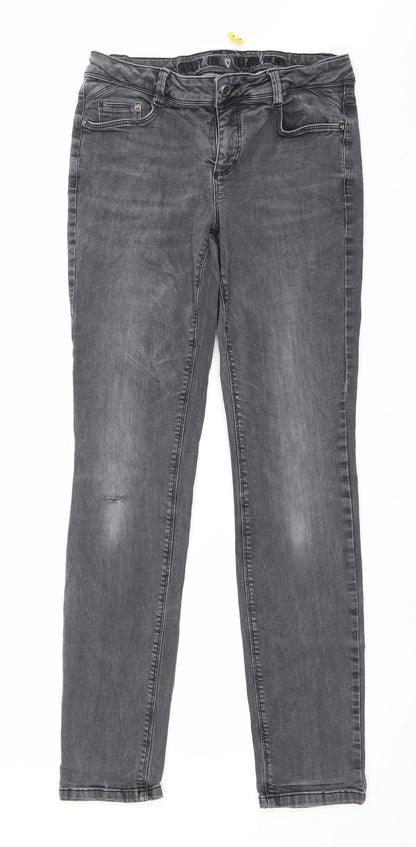 Womens UK Size 29 in Street One Regular Fit Straight Grey Jeans