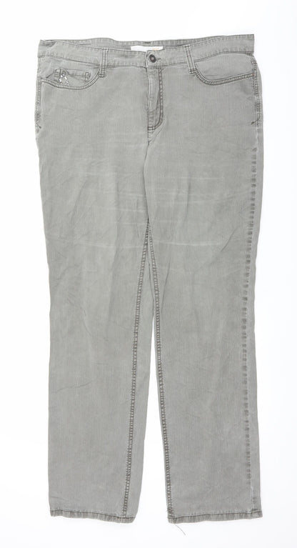 MAC Womens Grey  Denim Straight Jeans Size 37 in L30 in