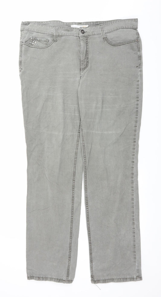 MAC Womens Grey  Denim Straight Jeans Size 37 in L30 in