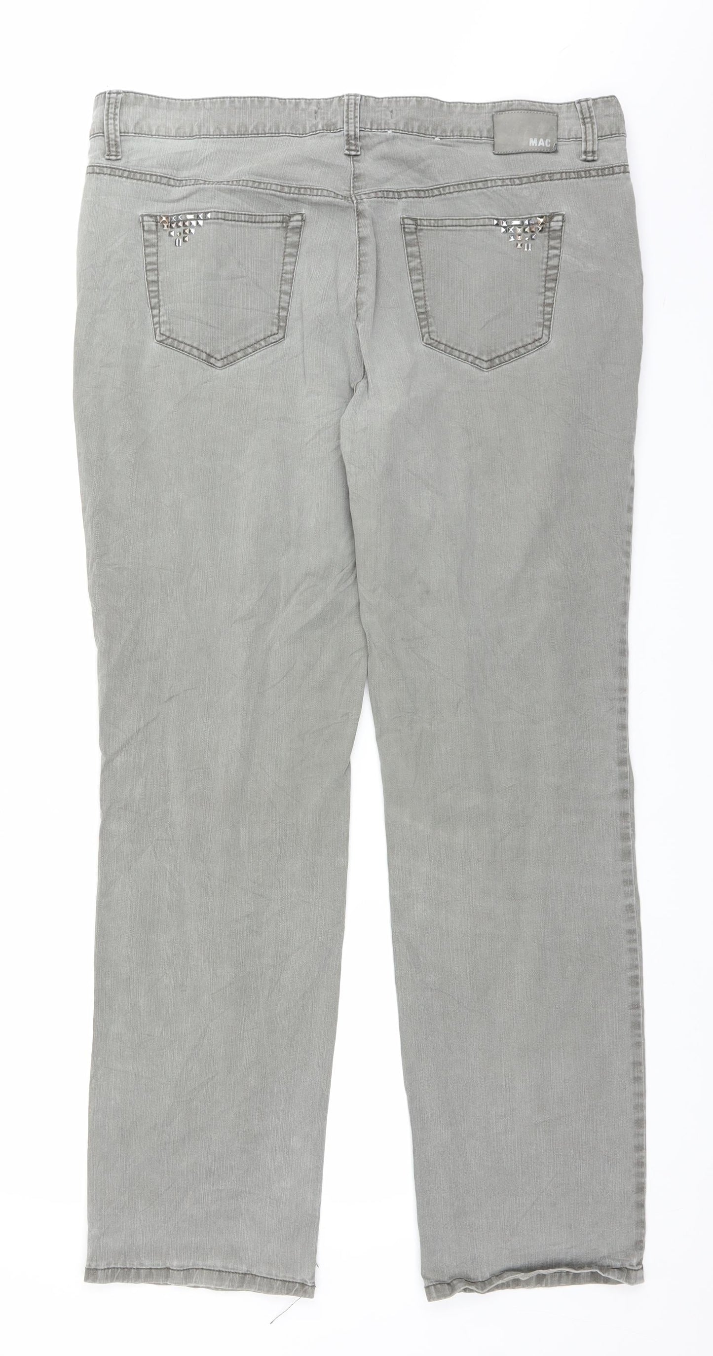 MAC Womens Grey  Denim Straight Jeans Size 37 in L30 in