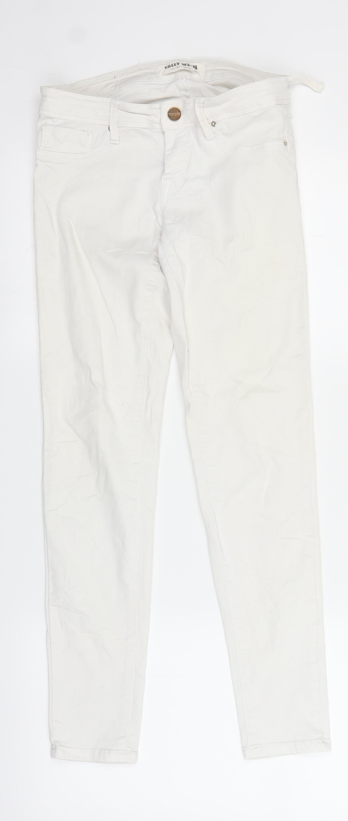 Womens UK Size 8 TALLY WEiJL Regular Fit Jegging White Jeans