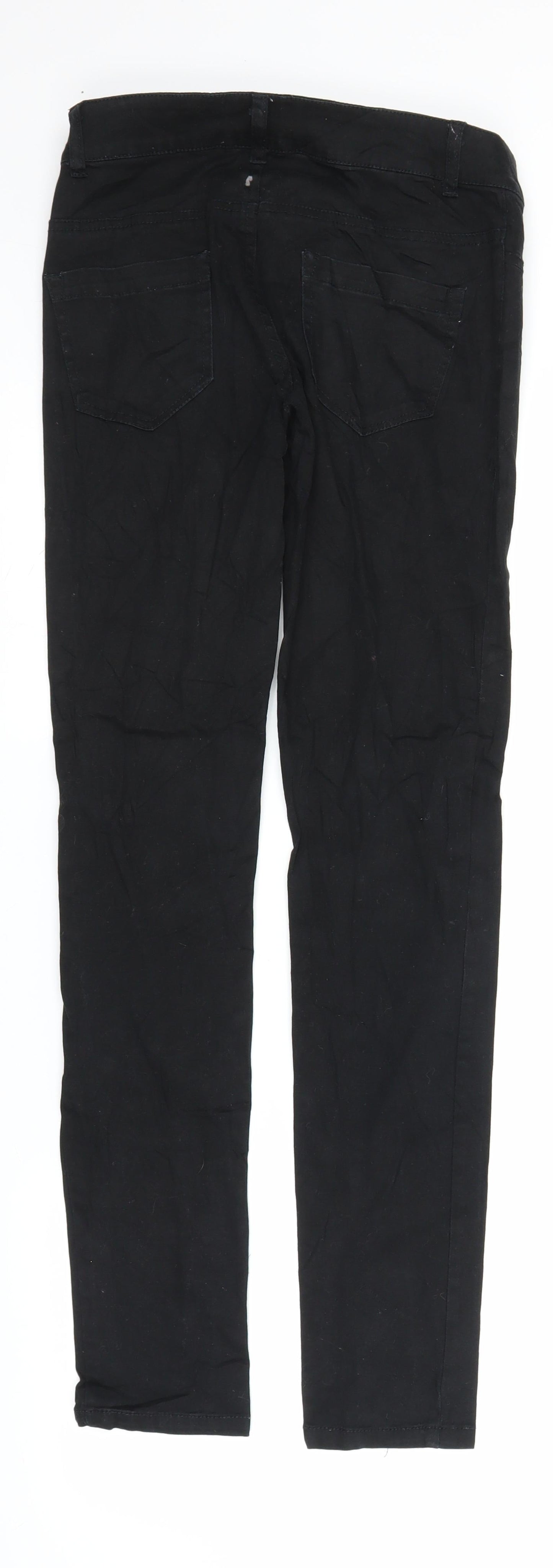 Womens UK Size XS FB Sister Regular Fit Chino Black Trousers