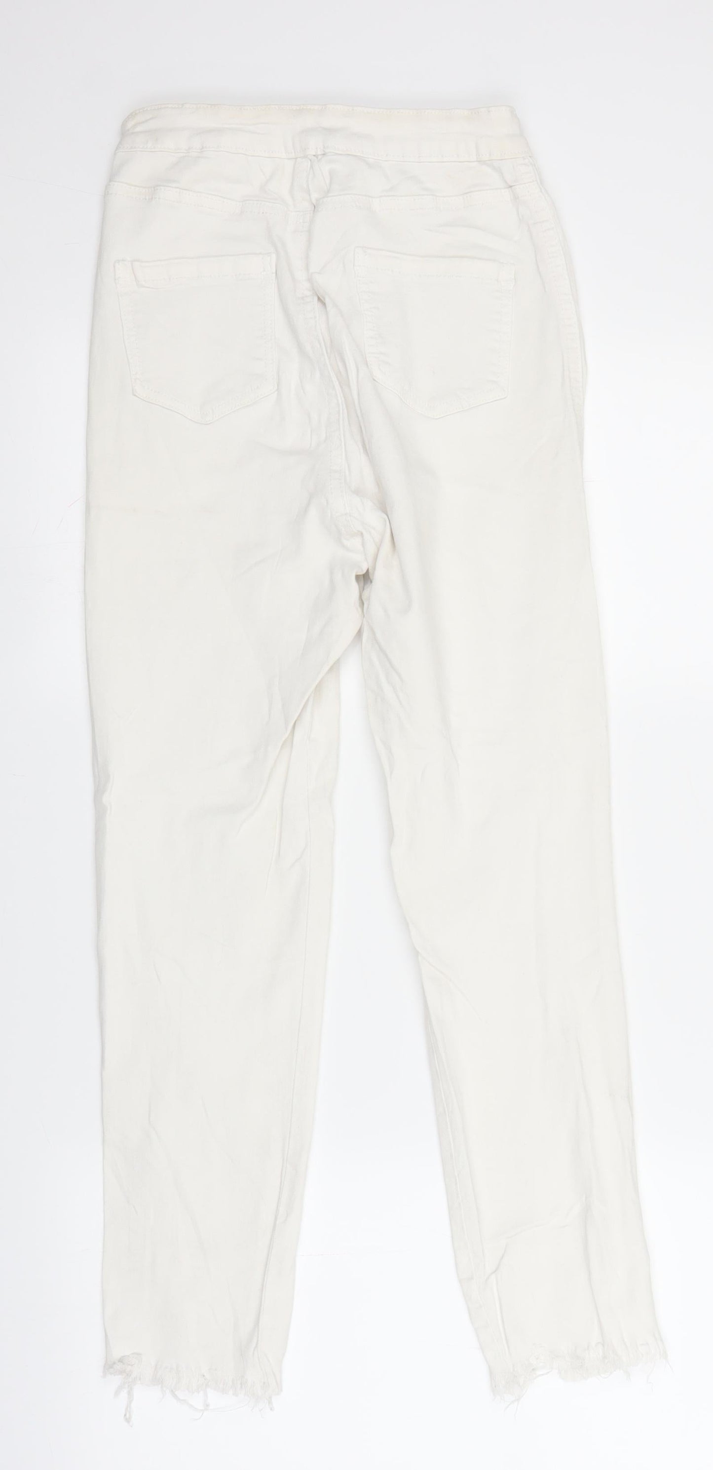 Missguided Womens White  Denim Straight Jeans Size 10 L23 in