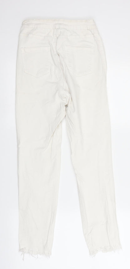 Missguided Womens White  Denim Straight Jeans Size 10 L23 in