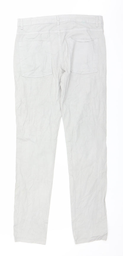Womens UK Size 12 Bershka Relaxed Fit Chino Grey Trousers