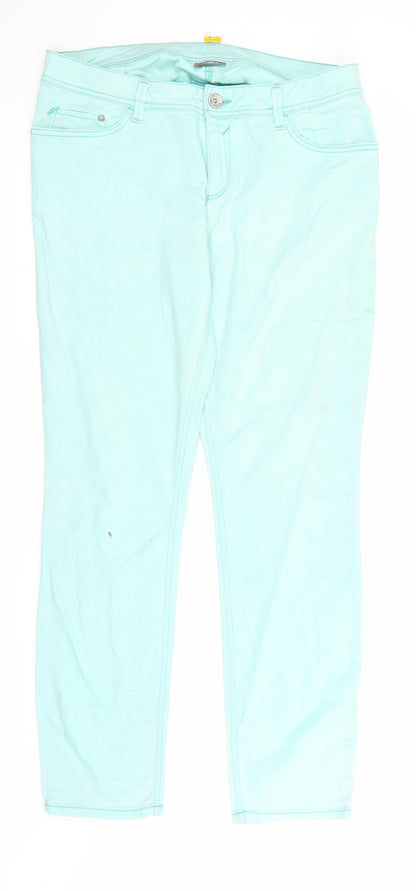 Womens UK Size 34 in Street One Regular Fit Straight Green Jeans