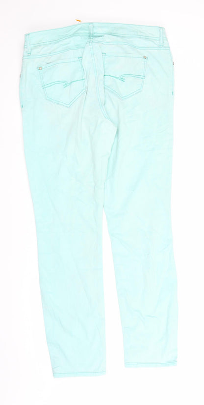 Womens UK Size 34 in Street One Regular Fit Straight Green Jeans