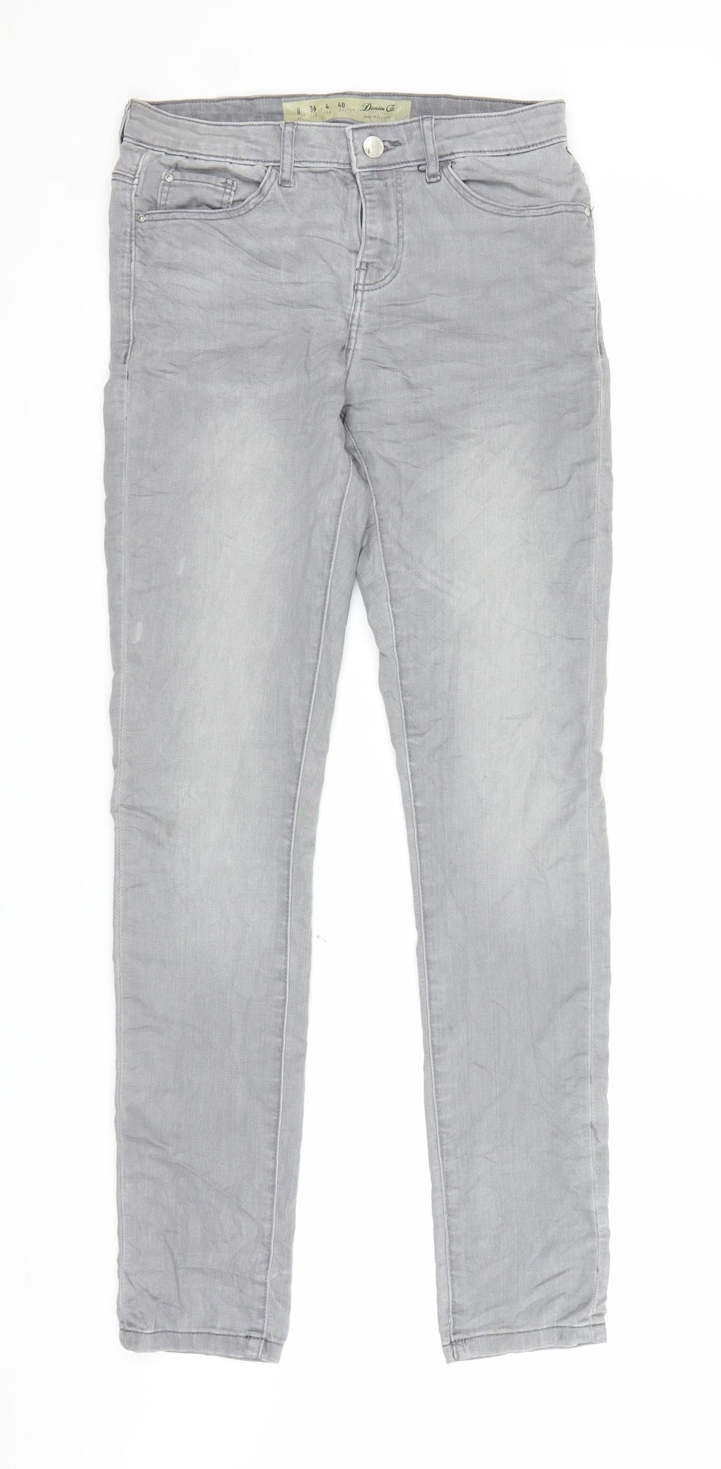 Denim & Co. Womens Grey  Denim Skinny Jeans Size 8 L29 in