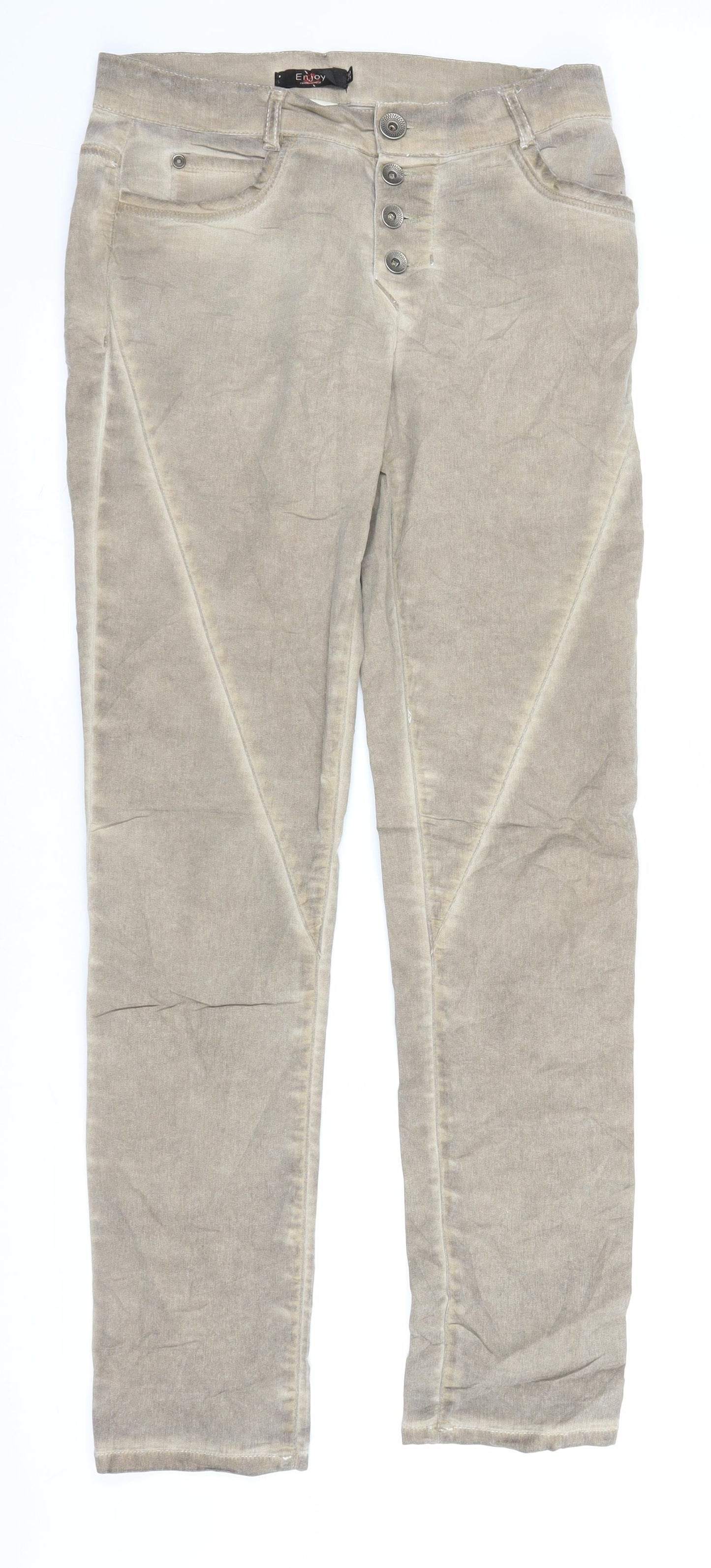 Enjoy Womens Brown   Chino Trousers Size 10 L30 in