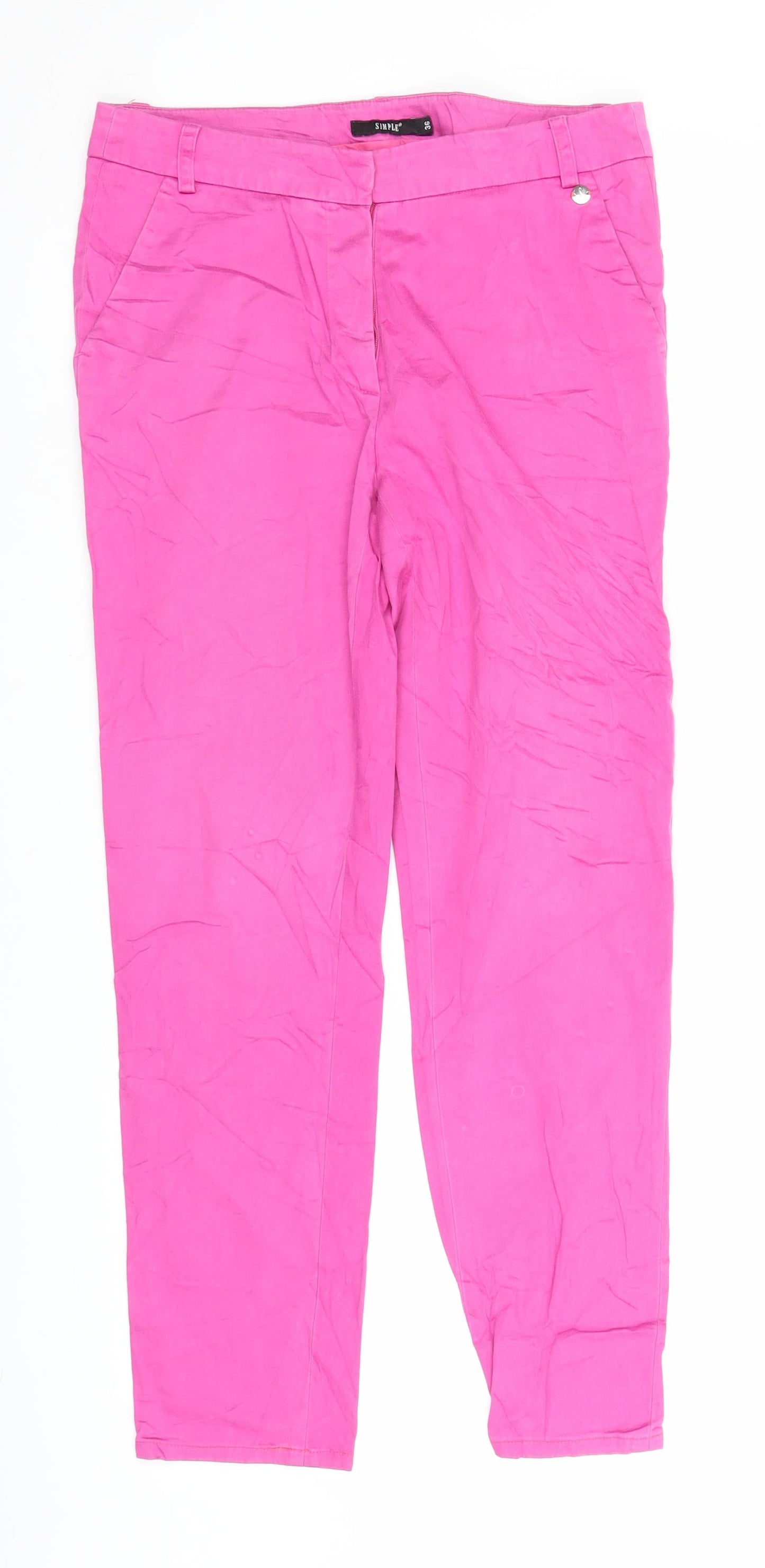 Simple Womens Pink   Chino Trousers Size 8 L25 in