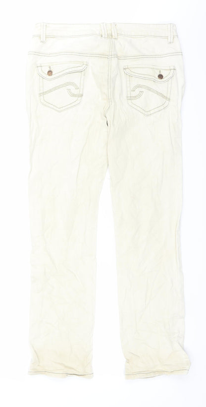 saviour Womens Beige  Denim Straight Jeans Size 33 in L27 in