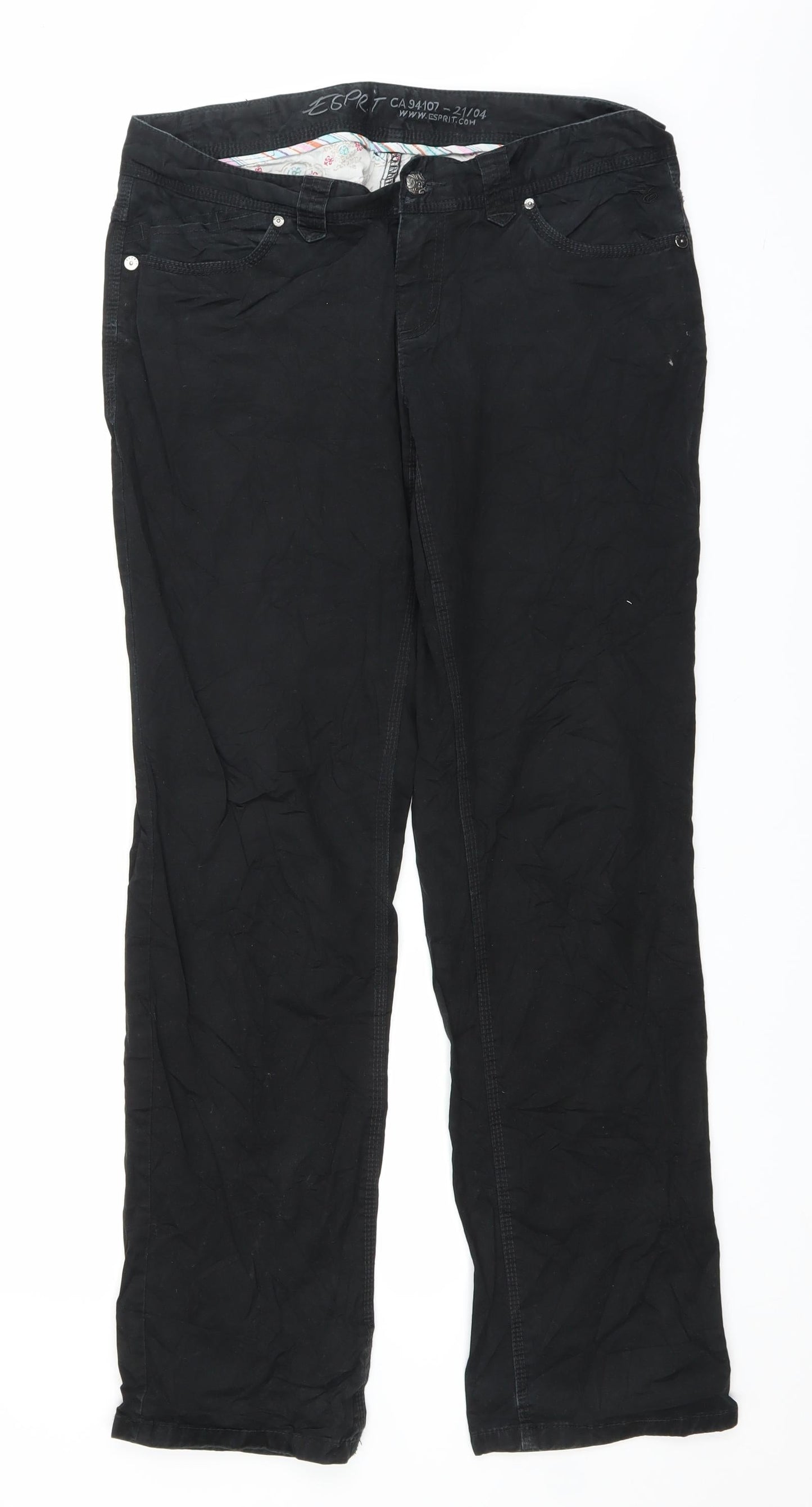 Womens UK Size 34 in Esprit Regular Fit Straight Black Jeans