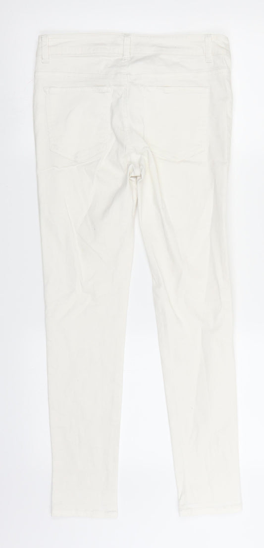 BikBok Womens White  Denim Straight Jeans Size M L26 in